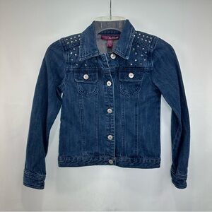 Girl’s Epic Threads Blue Jean Jacket w/studs Size Medium 100% Cotton Denim